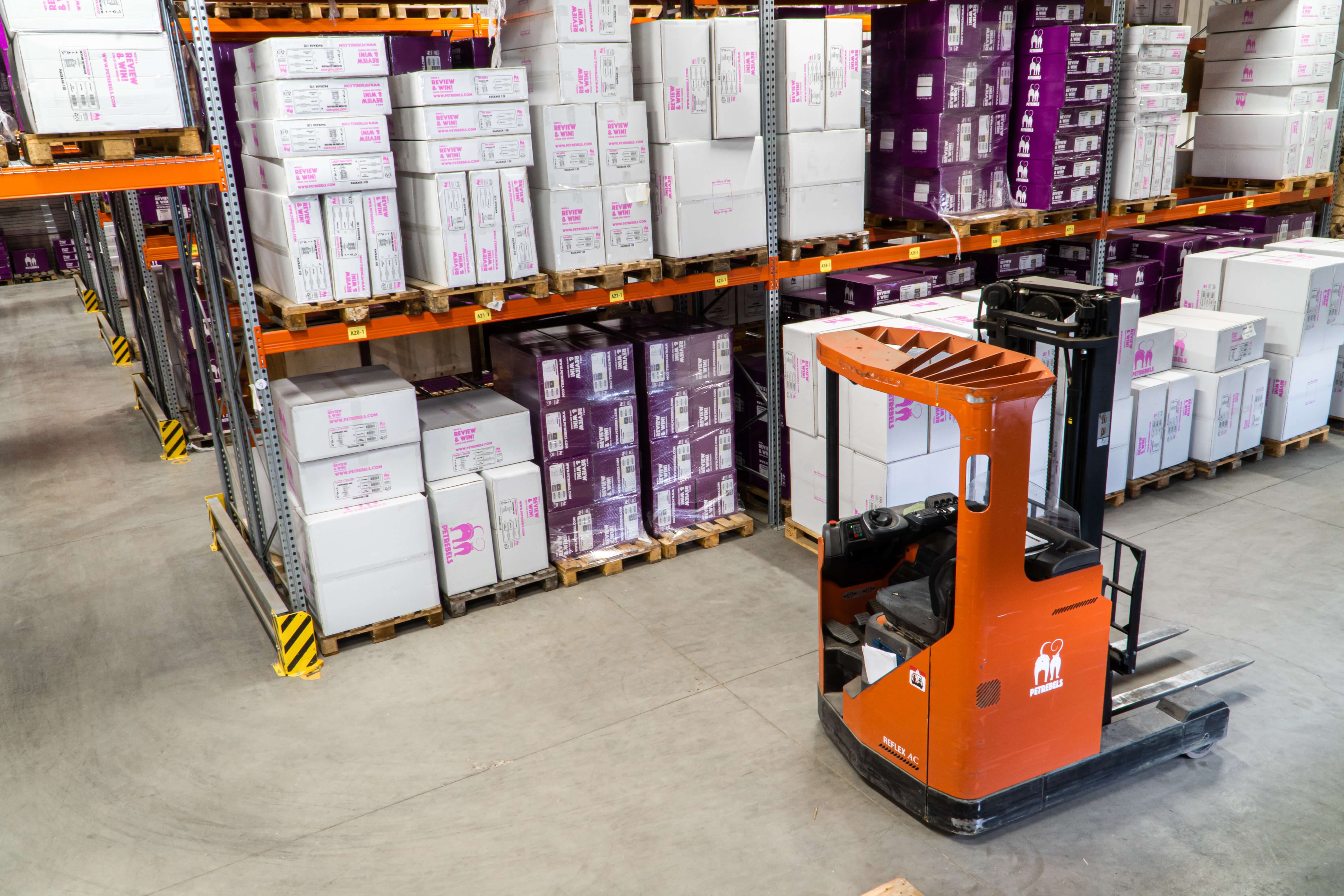 a warehouse shelves items in order