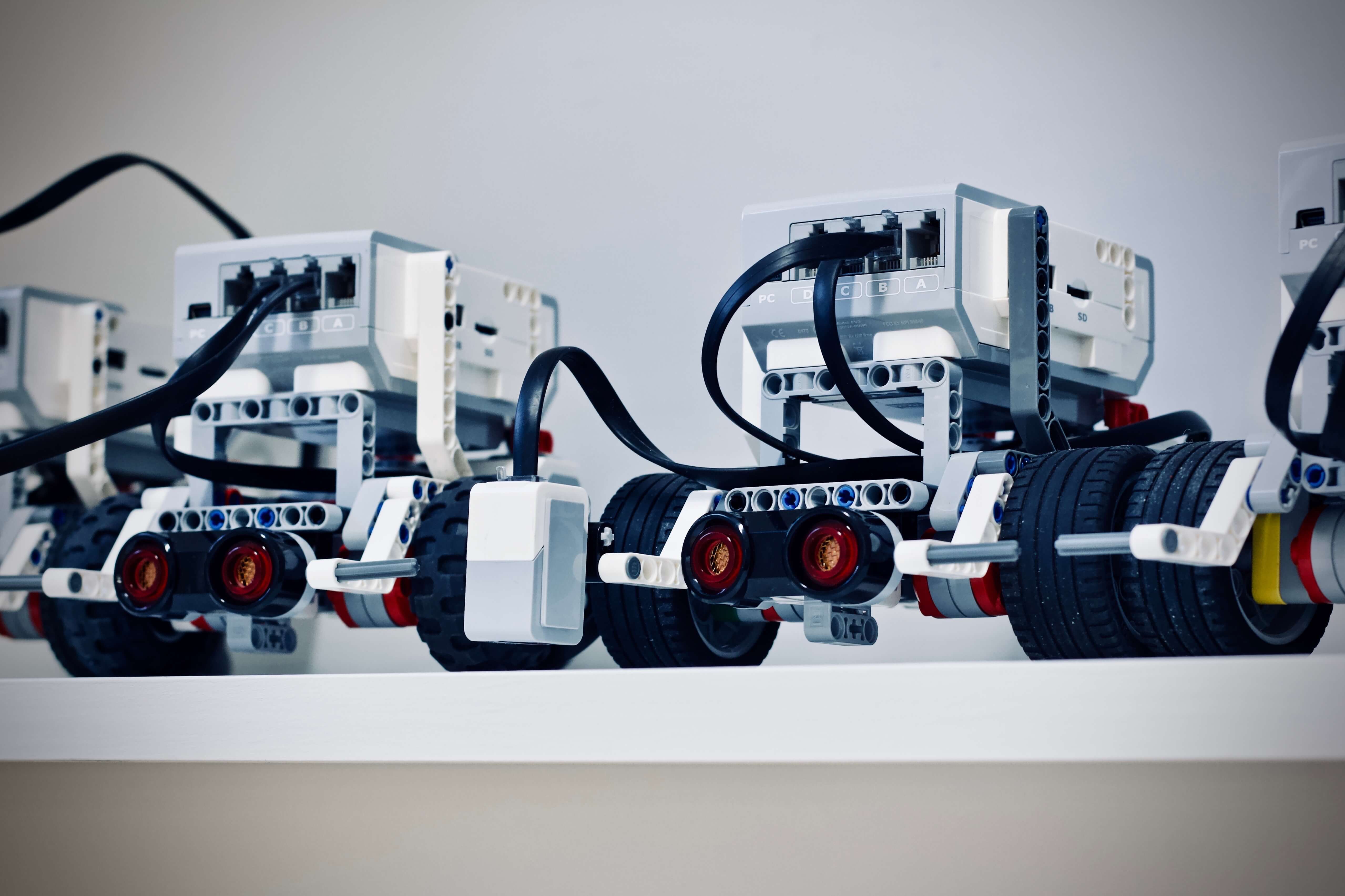 robots standing on the table robots standing on the table