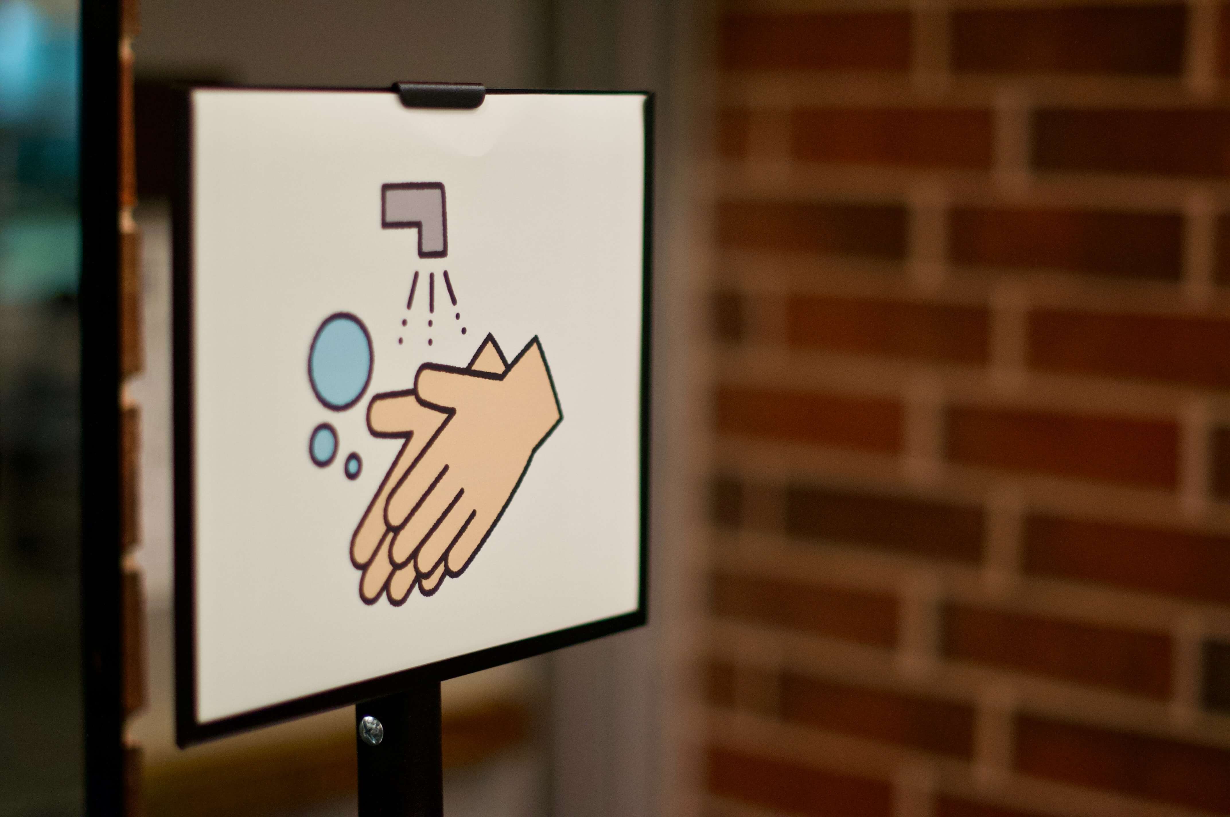 sign wash your hands wall factory