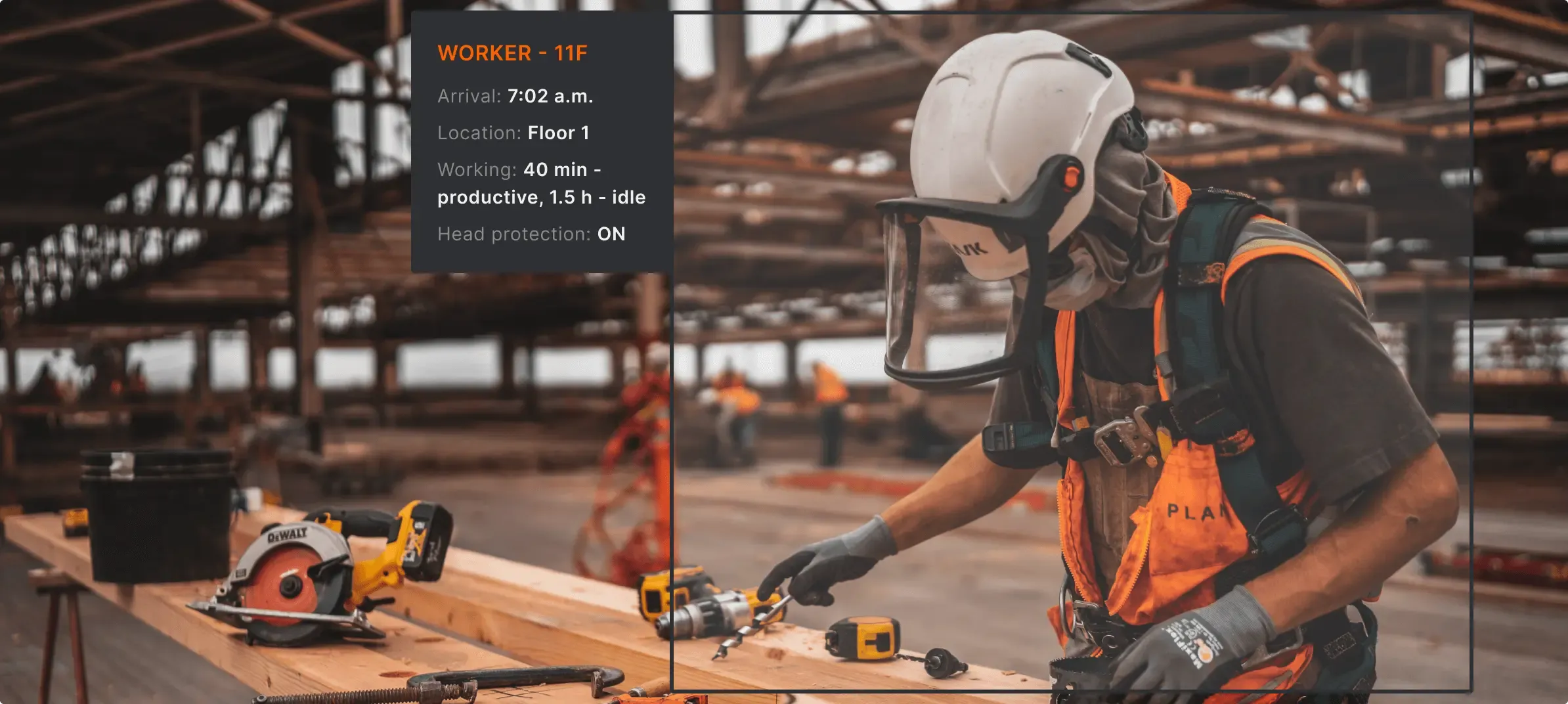 automation of manufacturing process, machine learn, worker uses tools